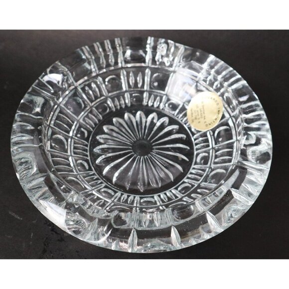 2 Vintage MCM Crystal Ashtrays Pipe Cigar Tobaciana - Picture 4 of 5